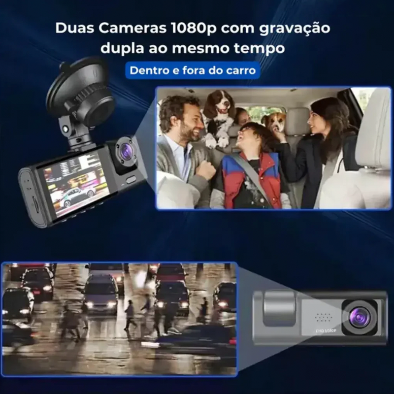 Câmera Veicular ProView 1080HD + Cartão SD 🎁